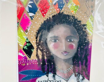 KELLY RAE ROBERTS Original Druck mit Passepartout Krieger der Liebe & Freude 2019 14 "x 11" Neu