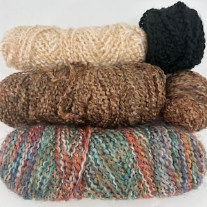 Lion Brand Homespun Yarn Lot Bulky Boucle Earth Neutrals Green Black Brown Ivory