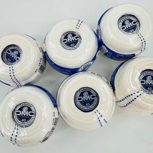 DMC Cebelia Crochet 167G 100% Mercerized Cotton Size 40 White B5200 (6) Balls