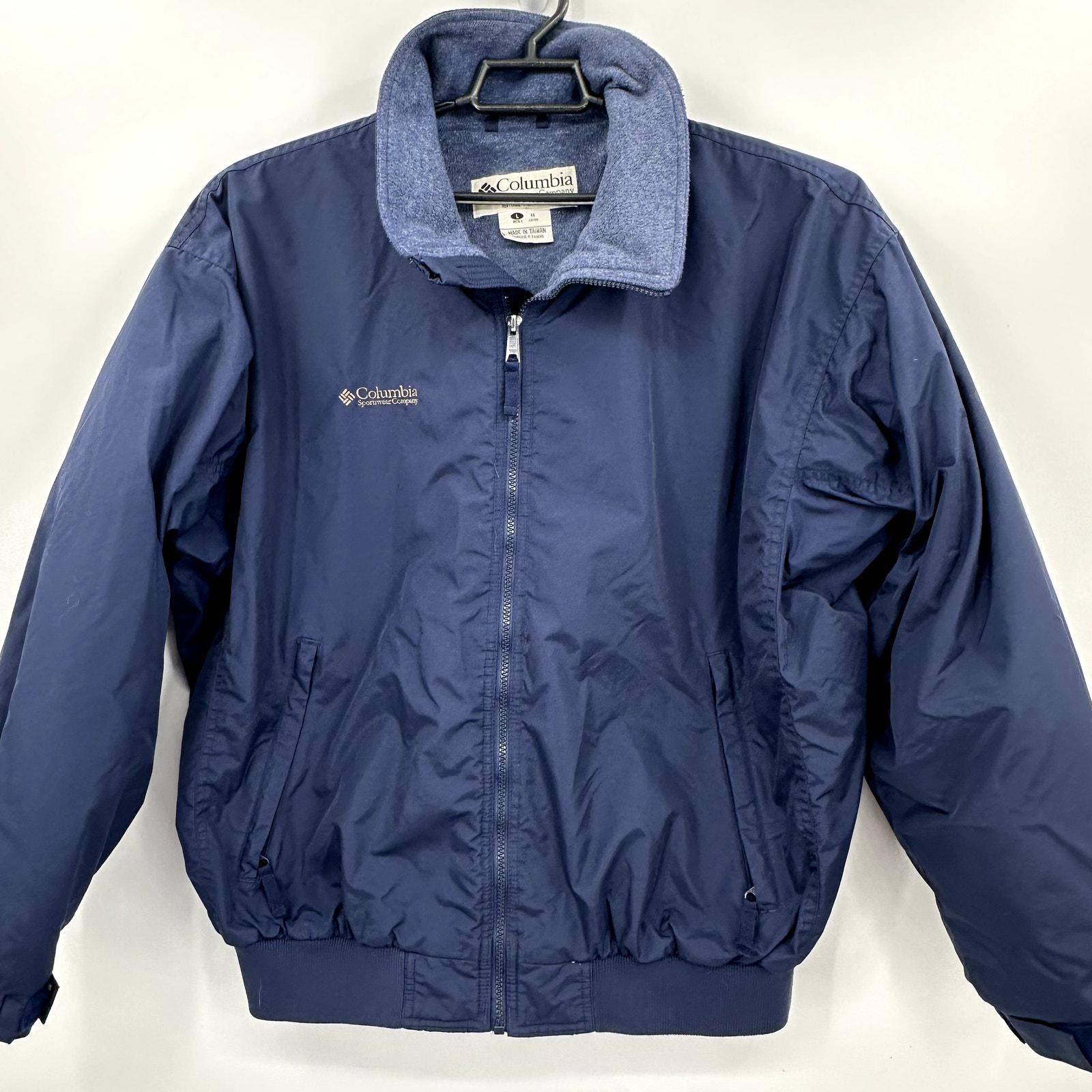 Columbia Falmouth Bomber Mens Fleece Lined Jacket Size Large Blue