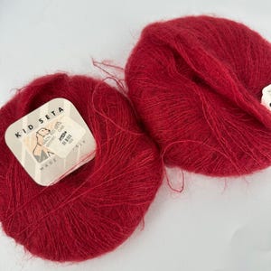 2 Madil Yarns Kid Seta Yarn Red Super Kid Mohair Silk Fast made in Italy FINE