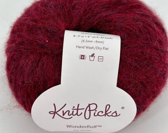 Knit Picks WONDERFLUFF Red Goji Heather Yarn Baby Alpaca Merino Wool Super Doux!