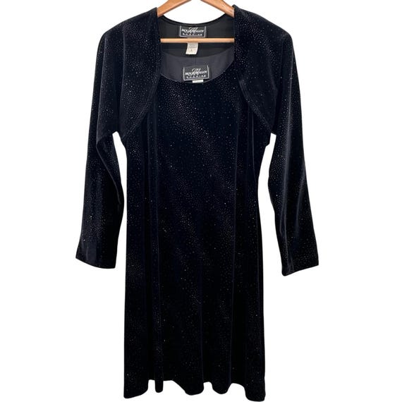 Molly Malloy Evening Black Sparkly Velour Bolero & Mini Dress Set Womens  Size 8 - Etsy