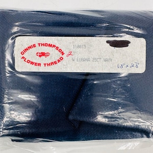 Ginnie Thompson Flower Thread 25 Count Lugana Needlework Cross Stitch Navy Blue