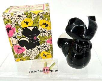 Vintage Avon Sniffy the Skunk Sweet Honesty Cologne Empty Bottle in Box Black