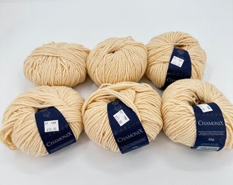 Jaeger Chamonix Angora Merino Wool Yarn 6 Balls SH909 Butter Cream Knitting