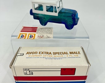 Vintage Avon First Class Male Everest After Shave Postal Jeep NOS Original Box