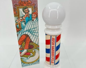 Vintage Avon Barber Shop Pole Striped Mens Aftershave Cologne Wild Country Full