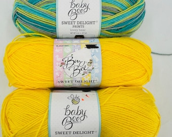 3 Baby Biene Sweet Delight Drucke Baby Garn LOVEY BEAR Baby Gold Gelb Grün Blau
