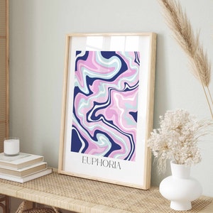 Euphoria Print, Colorful Wall Art, Retro Gradient Poster, Psychedelic Home Decor, Digital Download