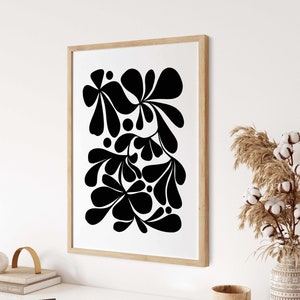 Abstract Botanical Flower Print, Organic Shapes Print, Flower Poster Printable, Modern Room Decor, Digital Download