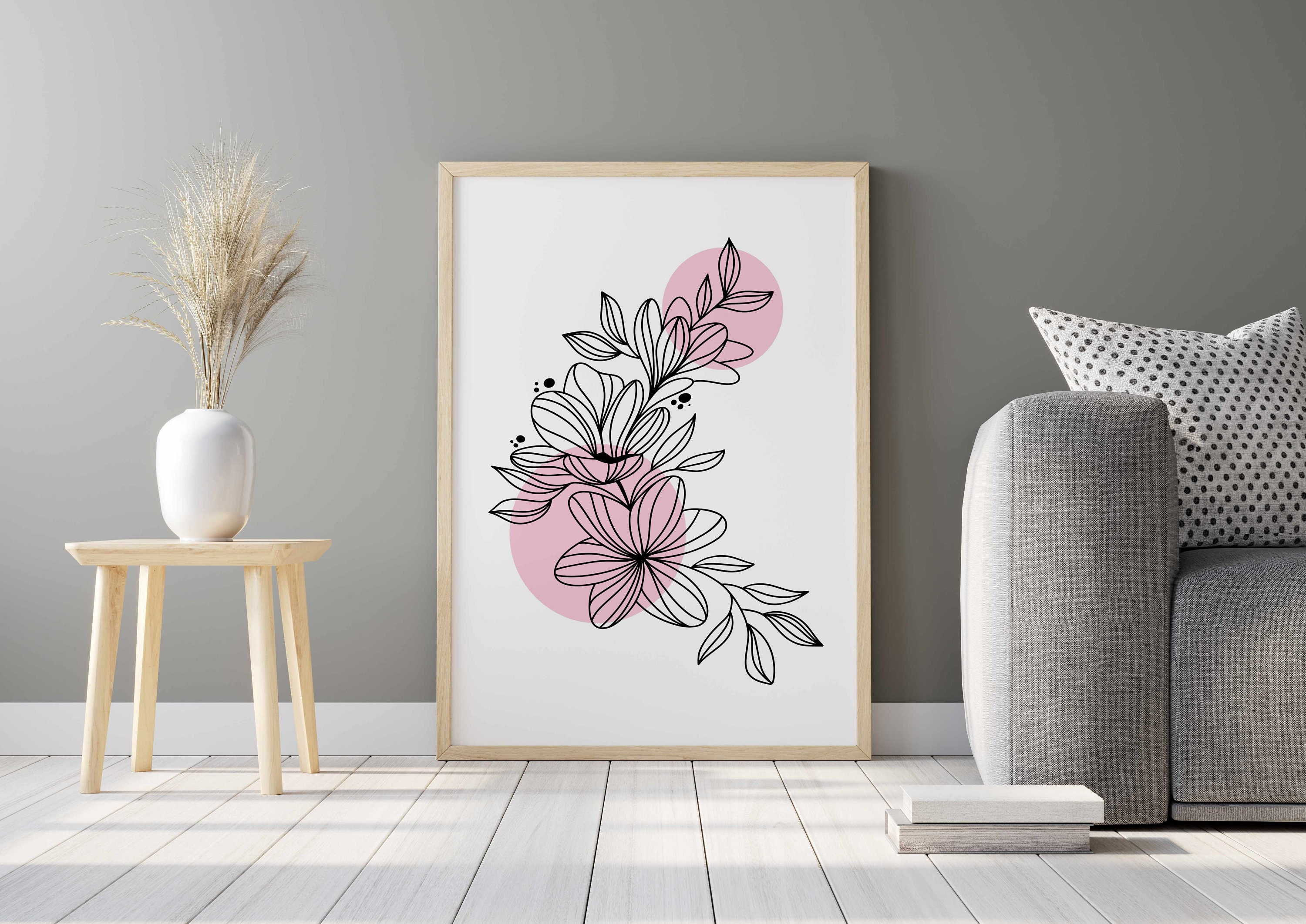 Flower Line Art Prints, Botanical Prints Set of 3, Minimal Floral ...