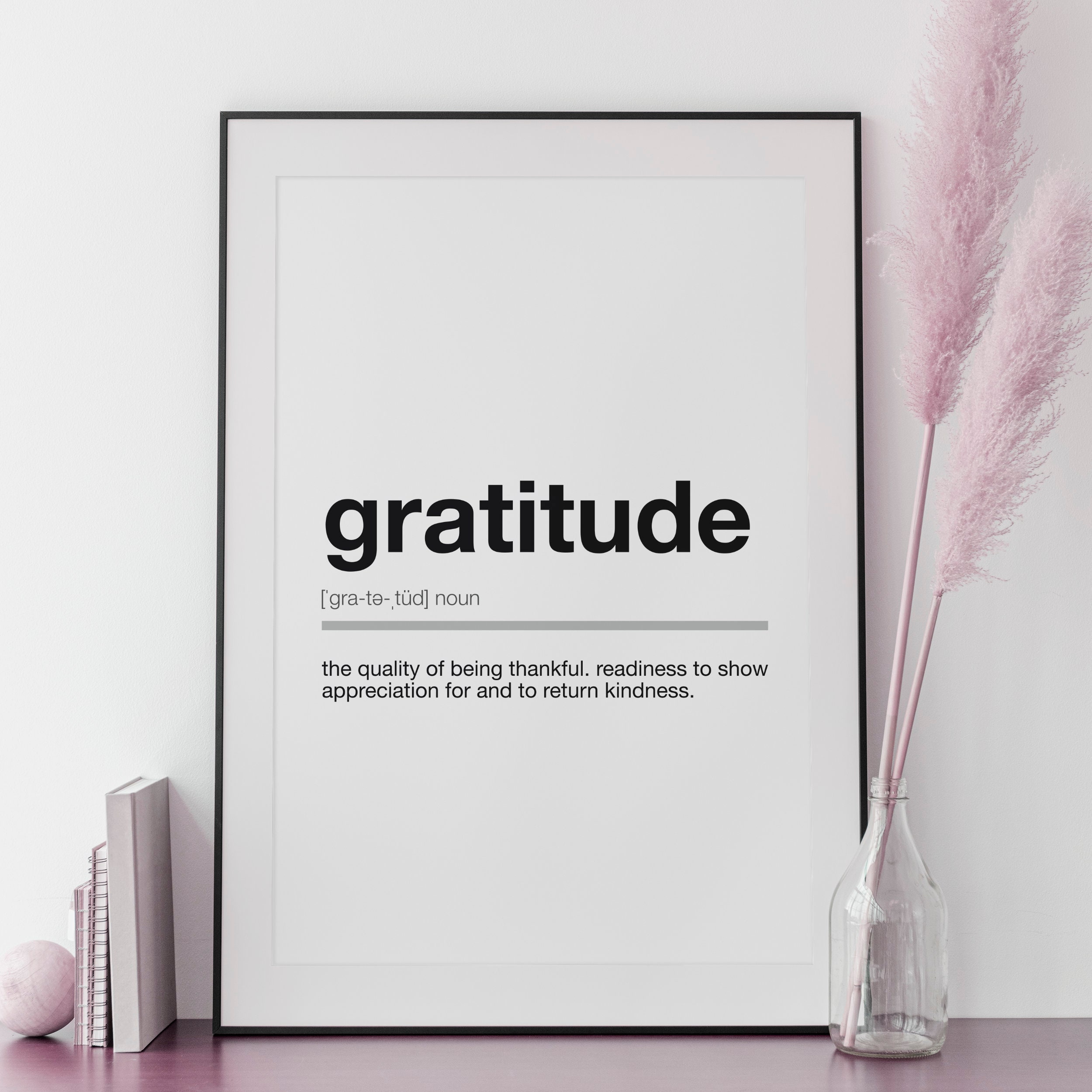 Gratitude Definition Print Wall Art Gratitude Poster Gift Etsy