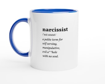 Taza divertida para divorcios - "Definición de narcisista", regalo para rupturas