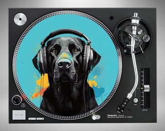 Black Labrador Slipmats DJ Vinyl Record Turntable Individual or a Pair Black Labrador Retriever Lover