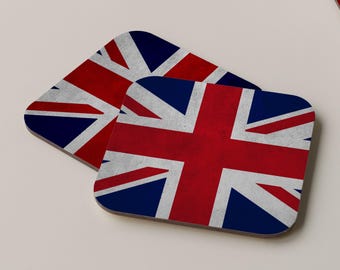 Union Jack Flag Coaster, British UK Home Bar Decor