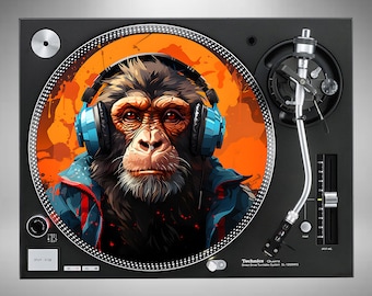 Chimpanzee Slipmats DJ Vinyl Record Turntable Individual or a PairTerrier Chimpanzee Lover