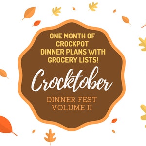 One Month of Crock Pot Dinner Plans with Grocery Lists; Meal Plans; Easy Meals; Crockpot Recipes; Digital Meal Plan; 25 Crock-Pot Recipes
