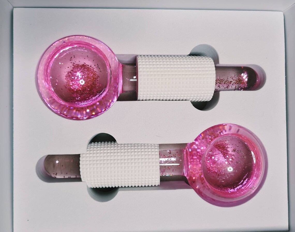 Pink Glitter Facial Ice Globes Etsy