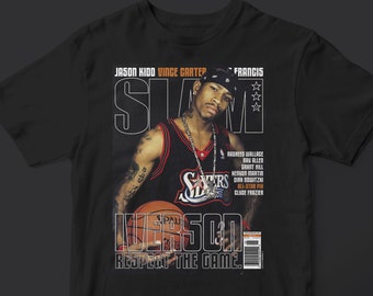 Allen Iverson Basketball Graphic T-Shirt – 90s Style, Black, Short Sleeve (S-XXL)