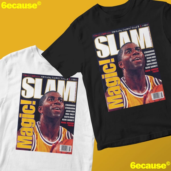 Magic Johnson Shirt - Slam Magazine Inspired, Los Angeles Lakers Vintage NBA Shirt