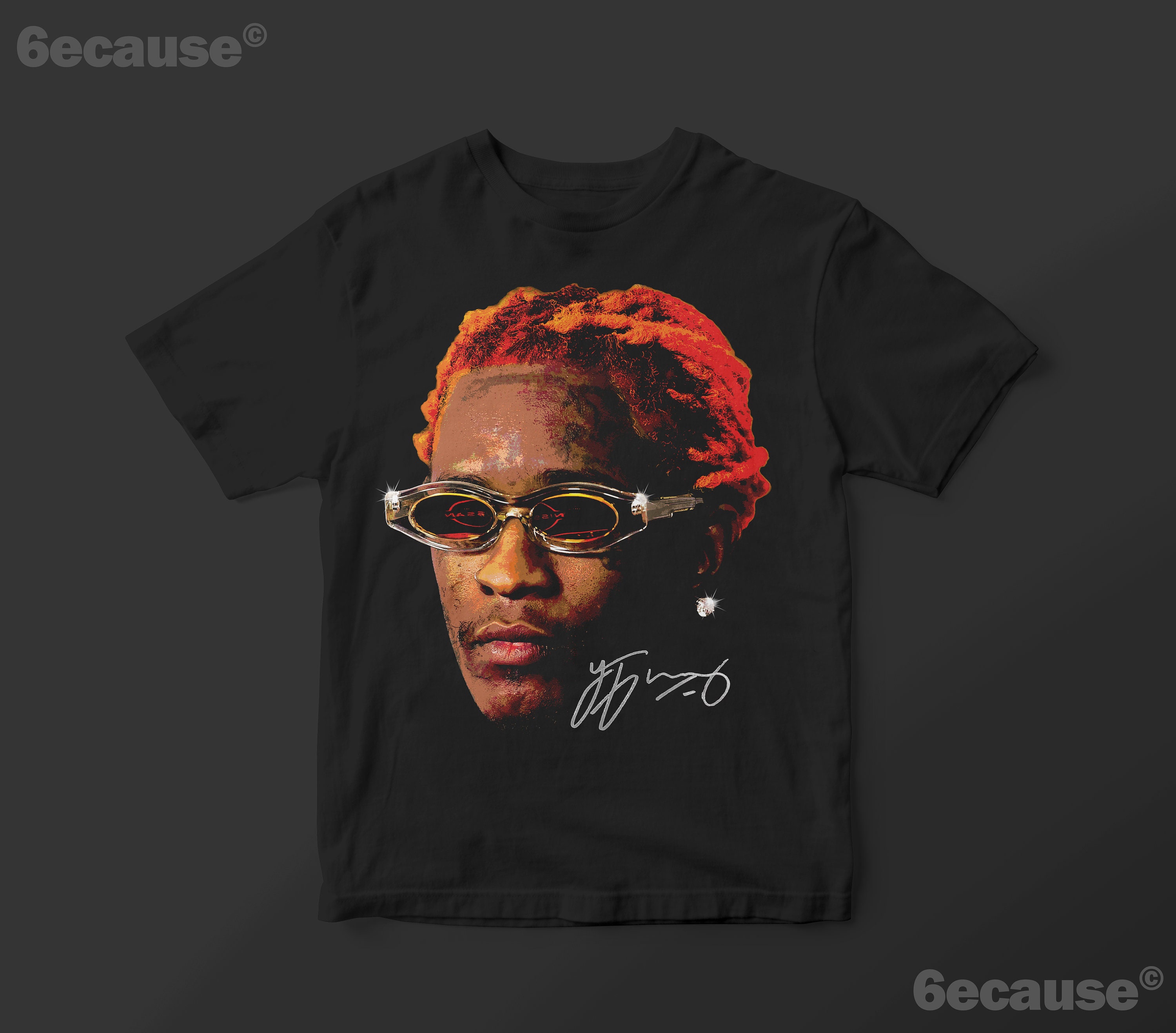 Black and orange graphic tee discount