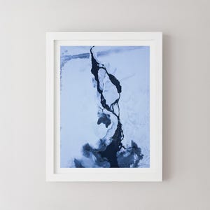 Stampa del fiume ghiacciato islandese, fotografia del paesaggio islandese, arte murale minimalista, poster di viaggio