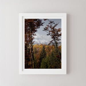Slowenien Herbst Berge Poster III, Herbst Landschaft Fotografie, Natur Wand Kunst, Reise Poster