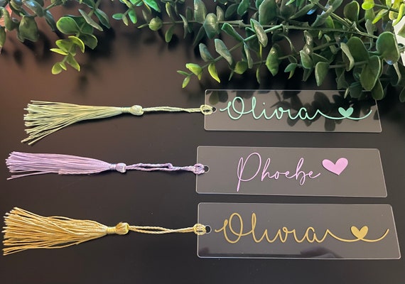 Personalised Acrylic Bookmark with tassel, Name Bookmark, Perfect Present,