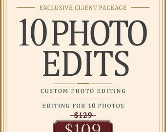 Bulk Photo Editing Service: 10 Photos for Weddings, Maternity Sessions and Family Portraits