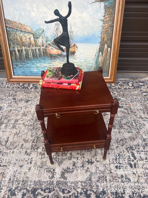 Rare Louis XV Mahogany Tray Top Single Drawer Side Table Rare Louis XV Mahogany Tray Top Single Drawer Side Table