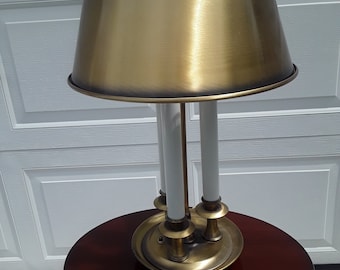 Vintage Brass Bouillotte Lamp: Neoclassical French Candelabra, 3-Light