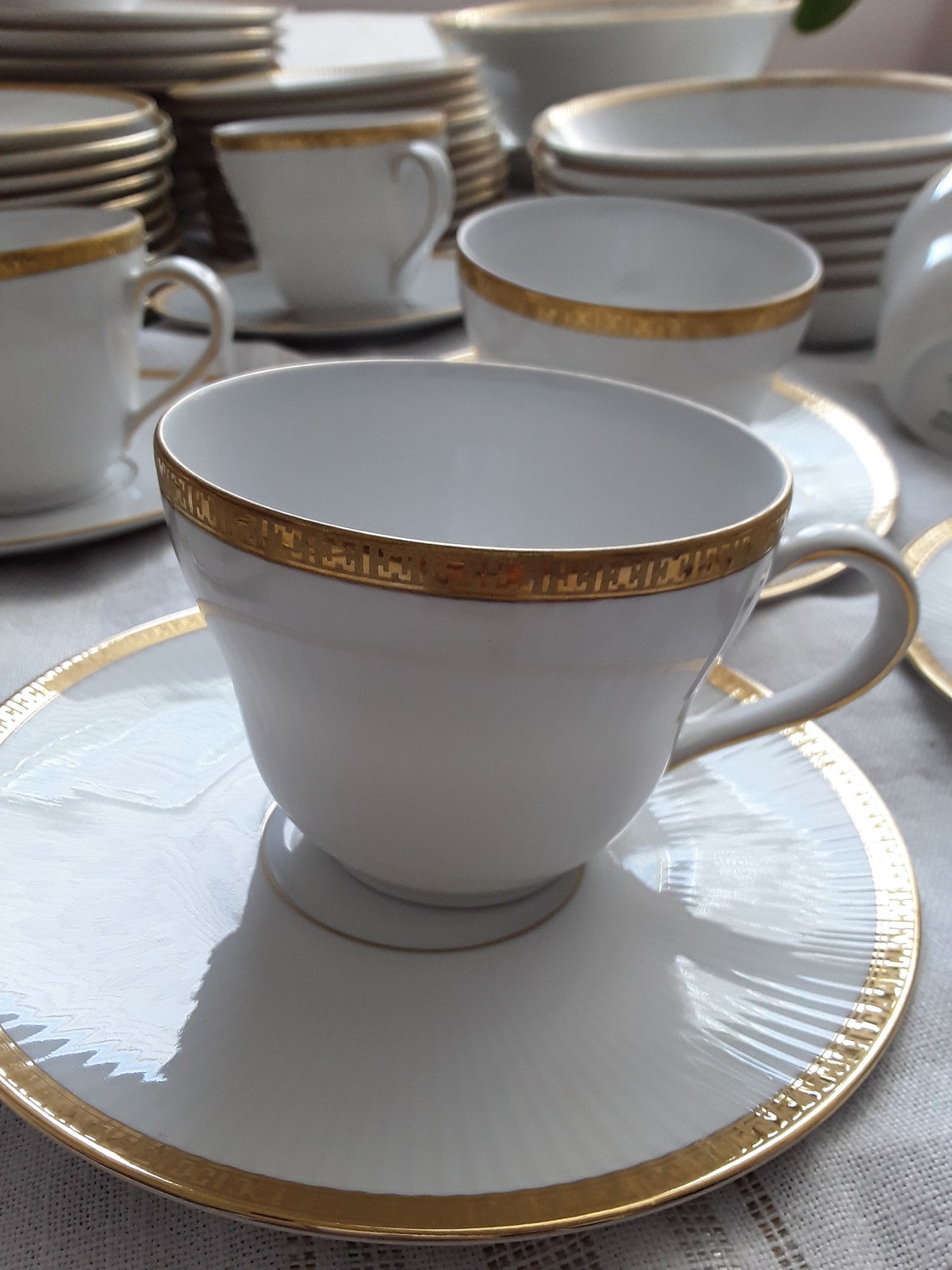 Vintage Rare Find White & Gold Band Seltmann Weiden Bavaria Etsy