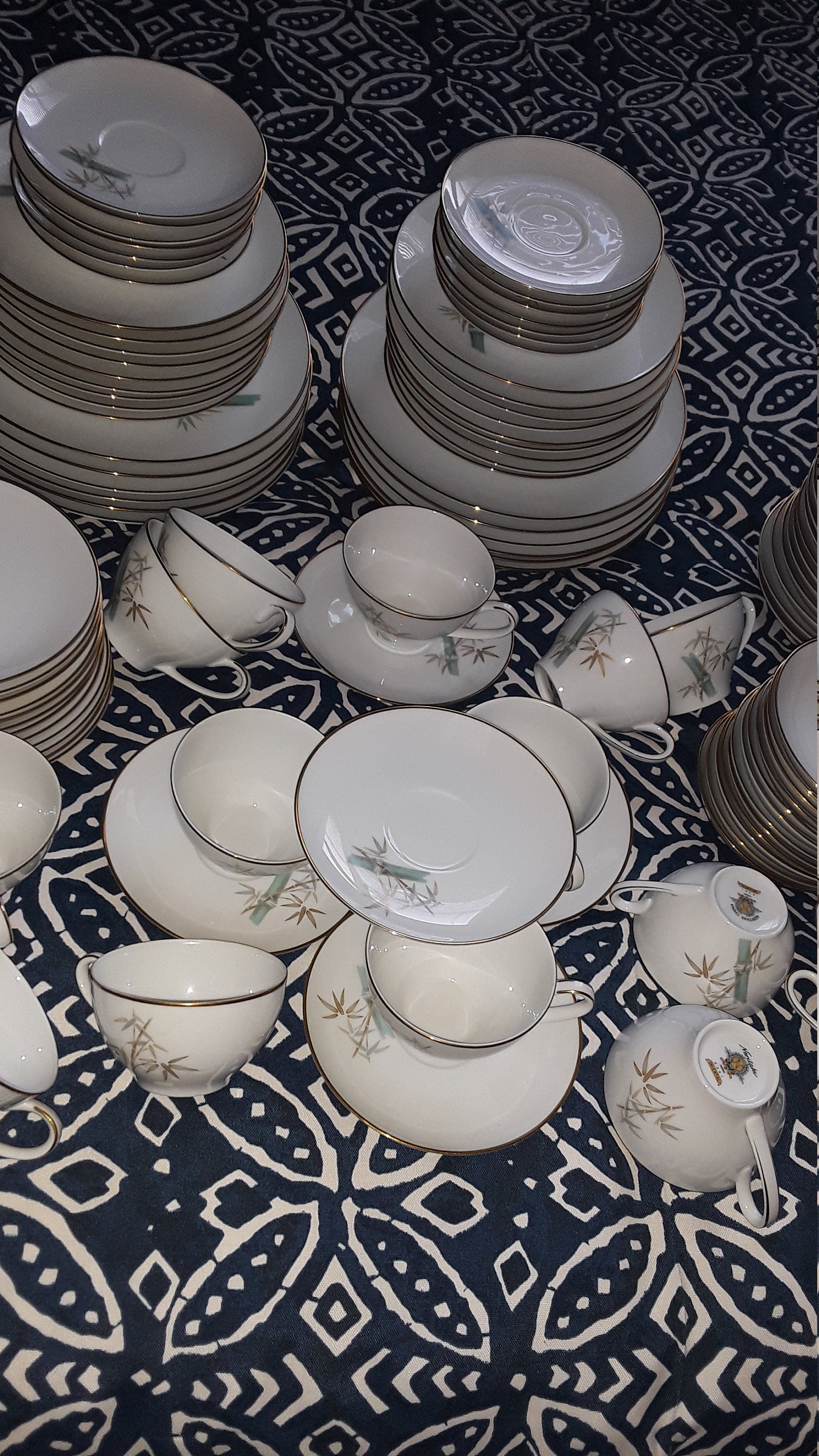 Rare Vintage Noritake Bamboo China Dinnerware Set - 109 Pcs