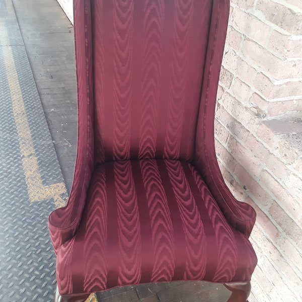 HUGE PRICE CUT! Gorgeous Mid Century Modern Vintage Harden Furniture, Inc. Queen Anne Style  Burgundy Upholstered Accent Side Fireside Chair