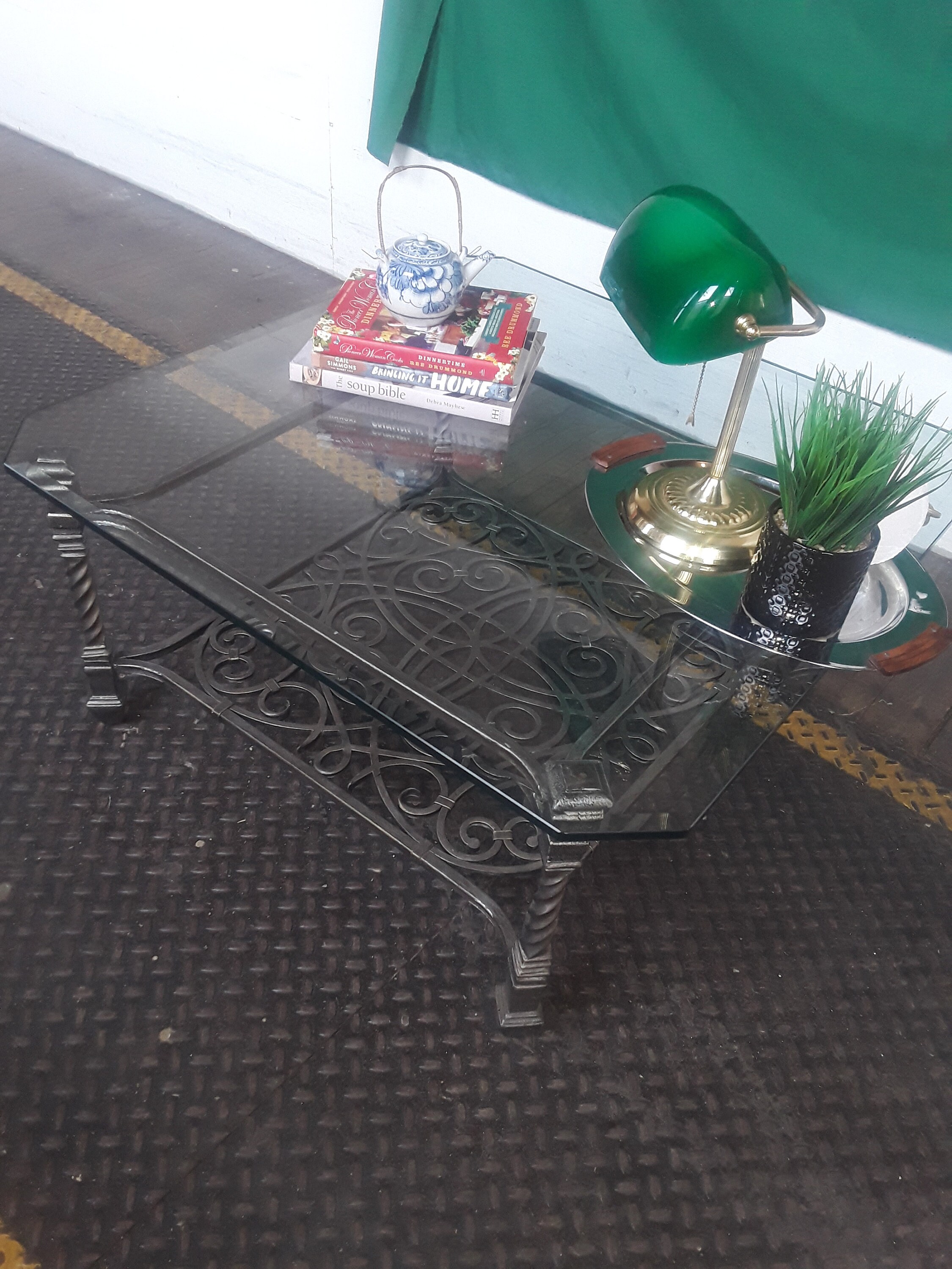 Wrought Iron Glass End Table Etsy