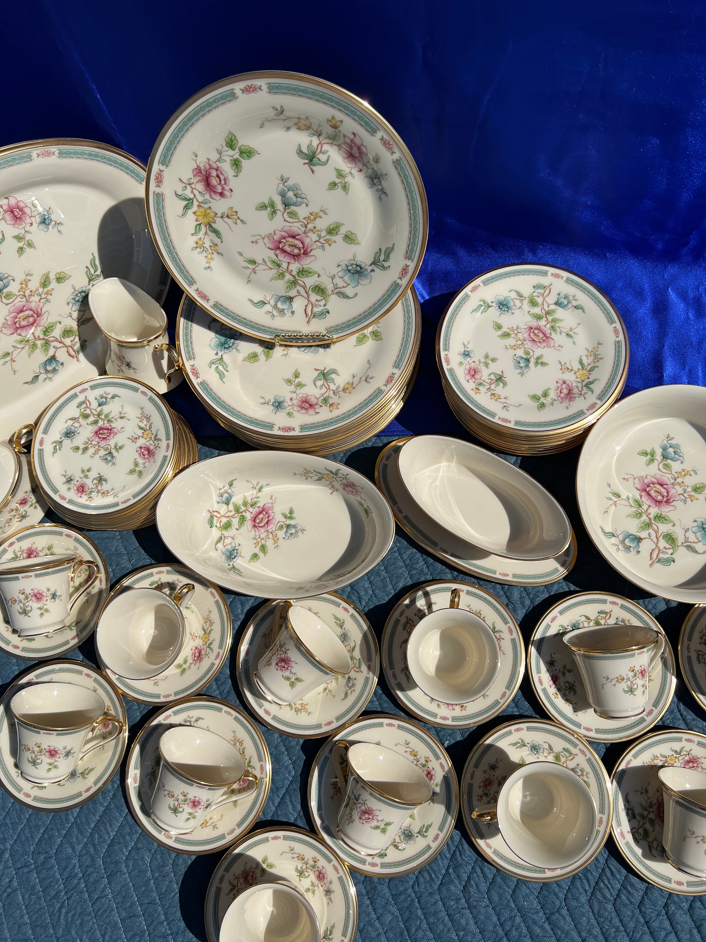 Vintage Lenox Morning Blossom China Set: 66-piece Fine China