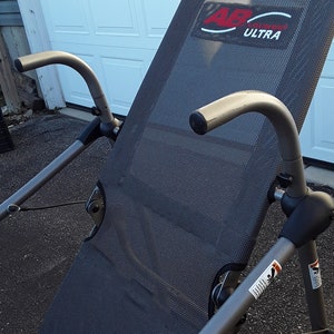 A Vintage Like New Blue Gray Fitness Quest Core Ab Lounge Ultra Workout Chair Ab Trainer image 1