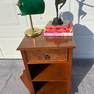 A Soo Cute Vintage Cane Sided w/ Magazine Rack 1 Drawer n 2 Shelves Side/End Table or Nightstand