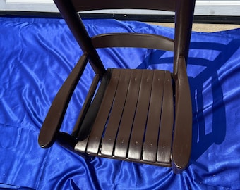 Handmade Vintage Wooden Child's Chair: Chocolate Brown Finish