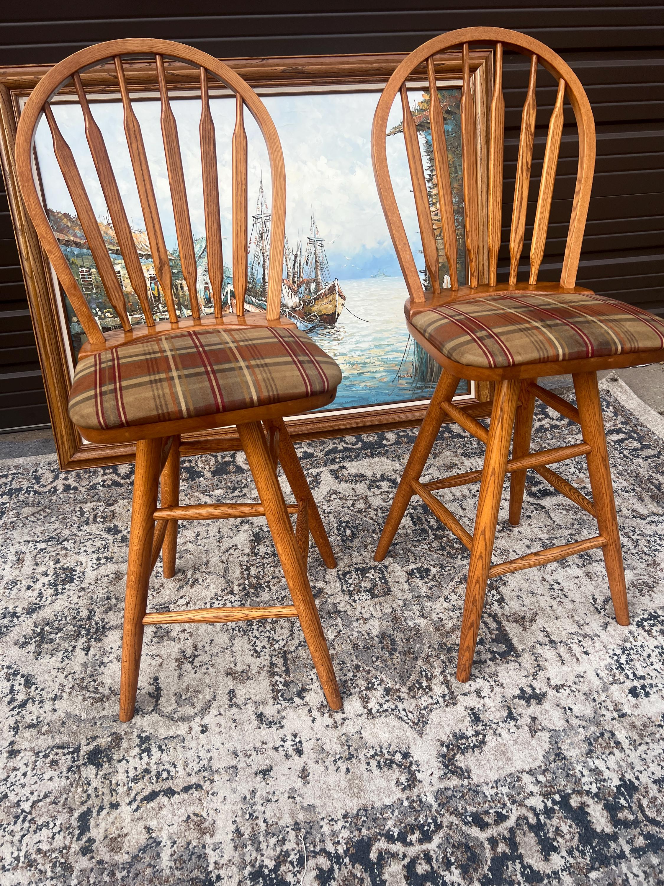 Slat wood bar stools Etsy