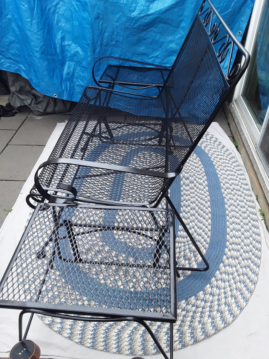 Rare 3Piece Vintage Woodard Wrought Iron Glider Etsy