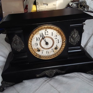 ULTRA RARE! Antique Ansonia Co. Late 19th Century Cast Iron Mantel Clock