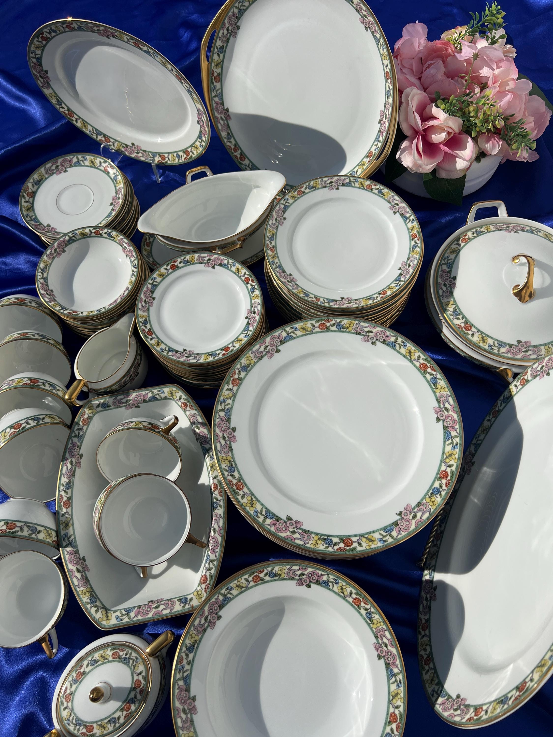 Springtime Dinnerware Antique Rosenthal Bavaria Springtime China Set, 88 Pcs Floral ...