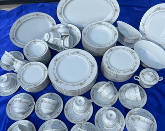 Vintage Jyoto China Japan Fairmont Pattern Ceramic Dinner Set Made