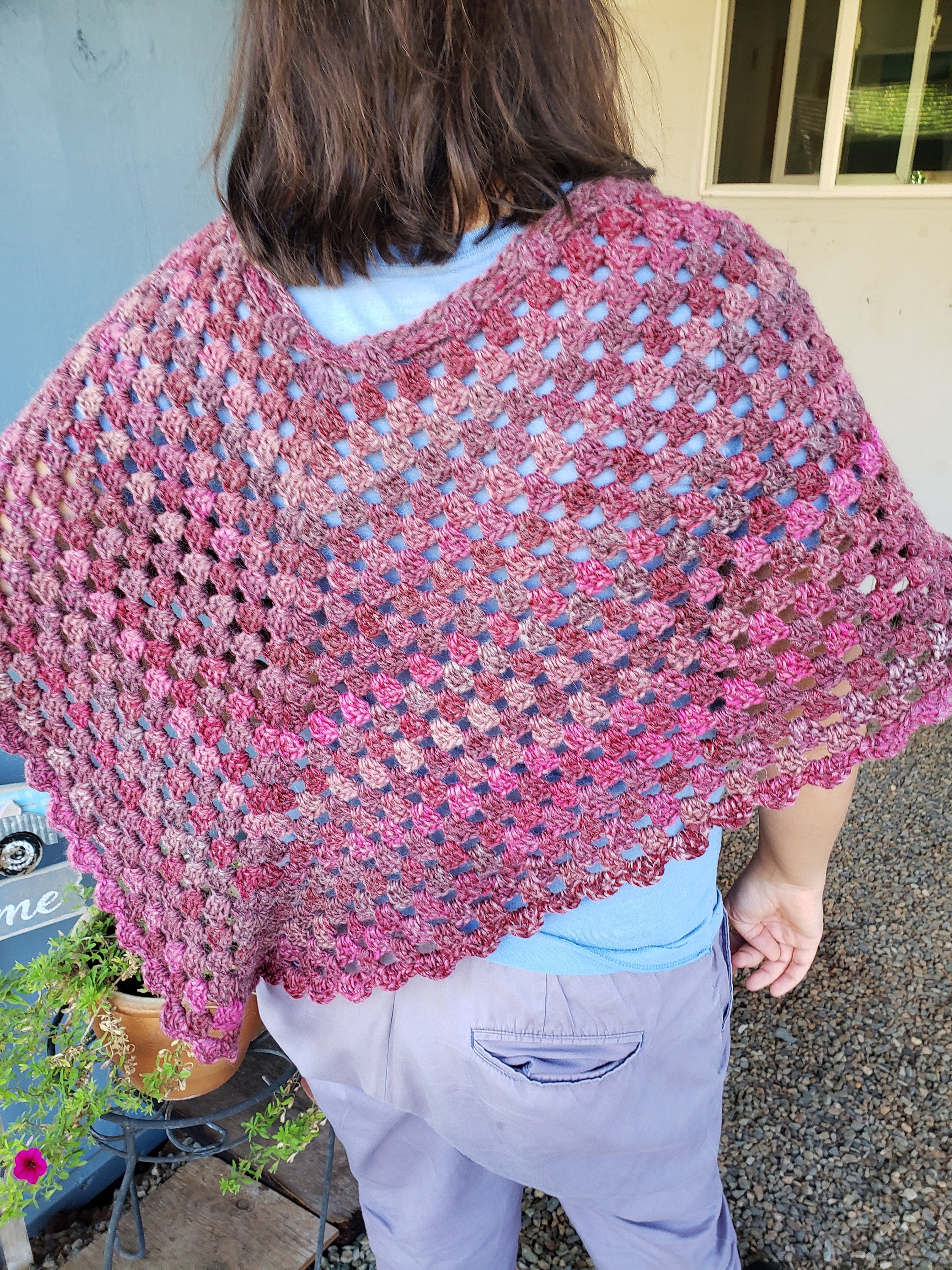 Lovely Variegated Crochet Ponchos Crocheted Poncho Handmade Etsy
