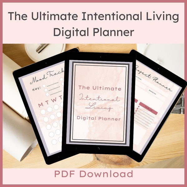 The Ultimate Intentional Living Digital Planner, PDF Download, Printable, Bullet Journal Style