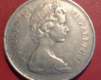 1968 elizabeth II new pence 10  "Rare"