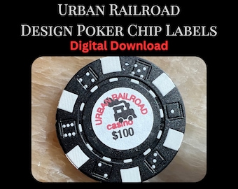 Etichette Poker Chip Design della ferrovia