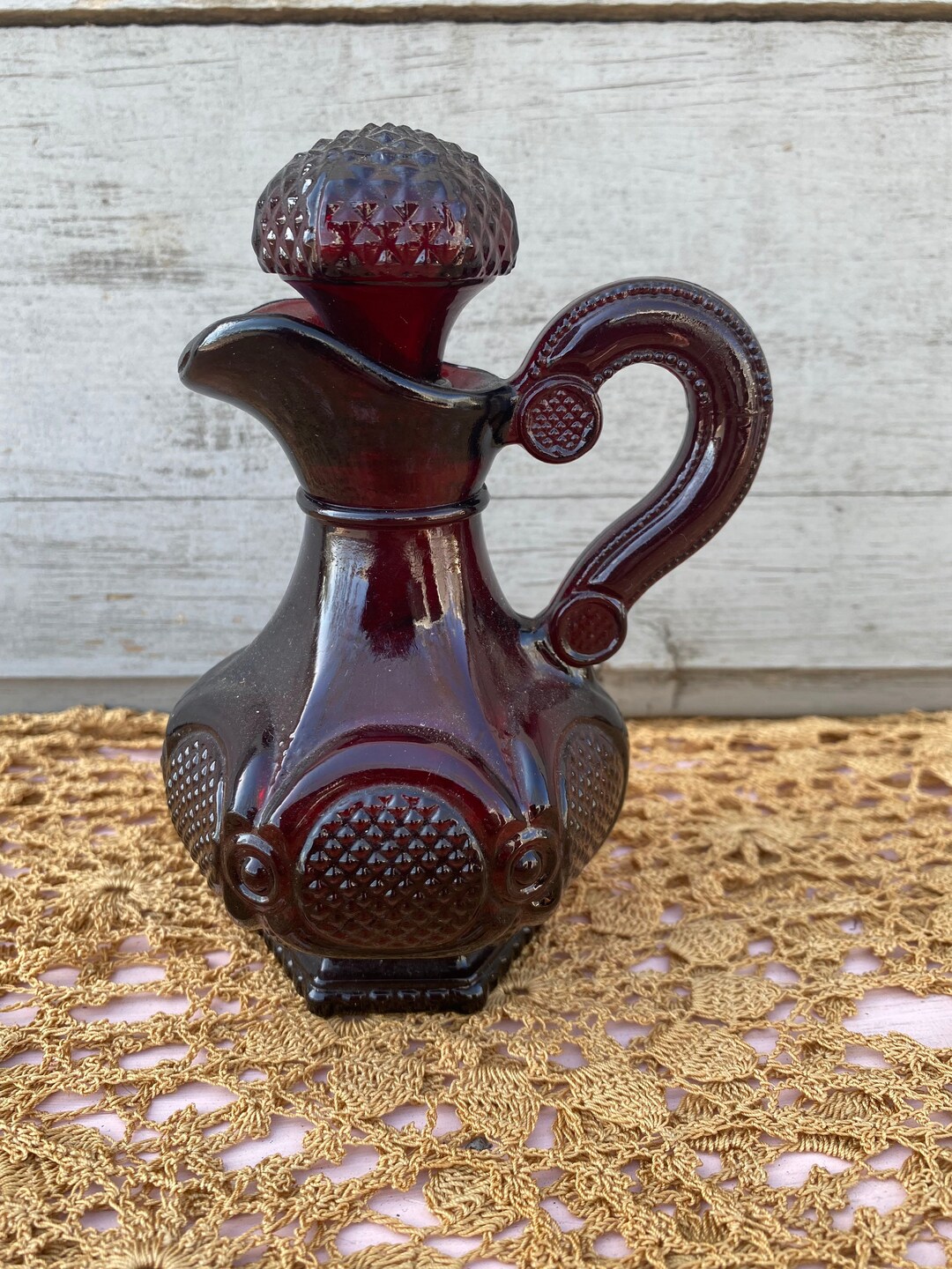 Vintage Avon 1876 Cape Cod Collection Ruby Red Cruet With Stopper - Etsy